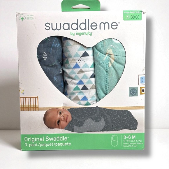 by Ingenuity Original Swaddle with Easy-Change, 100% Cotton, Mountaineer - Picture 1 of 7